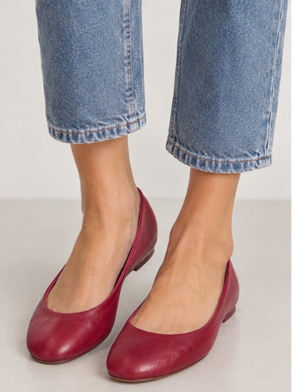 Tamara Mellon red leather flats NEW